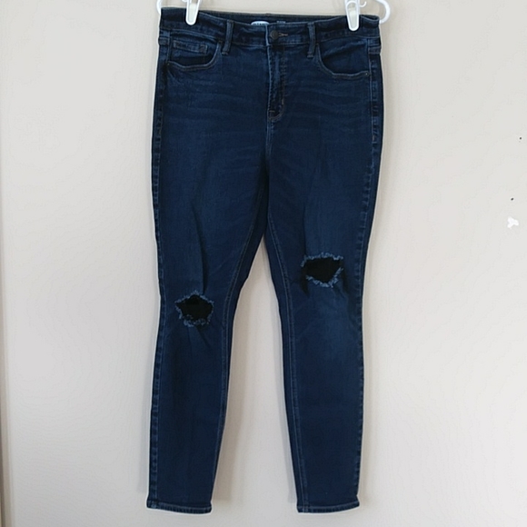Old Navy Rockstar Super Skinny High Rise Secret Slim Pocket Jeans 10 Blue - Picture 13 of 16